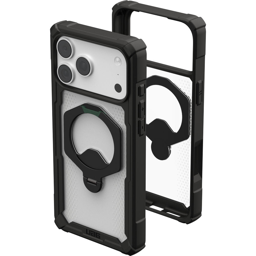 Handyhülle mit Ring für iPhone 18 Pro Max / 17 Pro Max, UAG Plasma XTE 360 mit MagSafe, Transparent und Schwarz mit grünen Element (9/15)