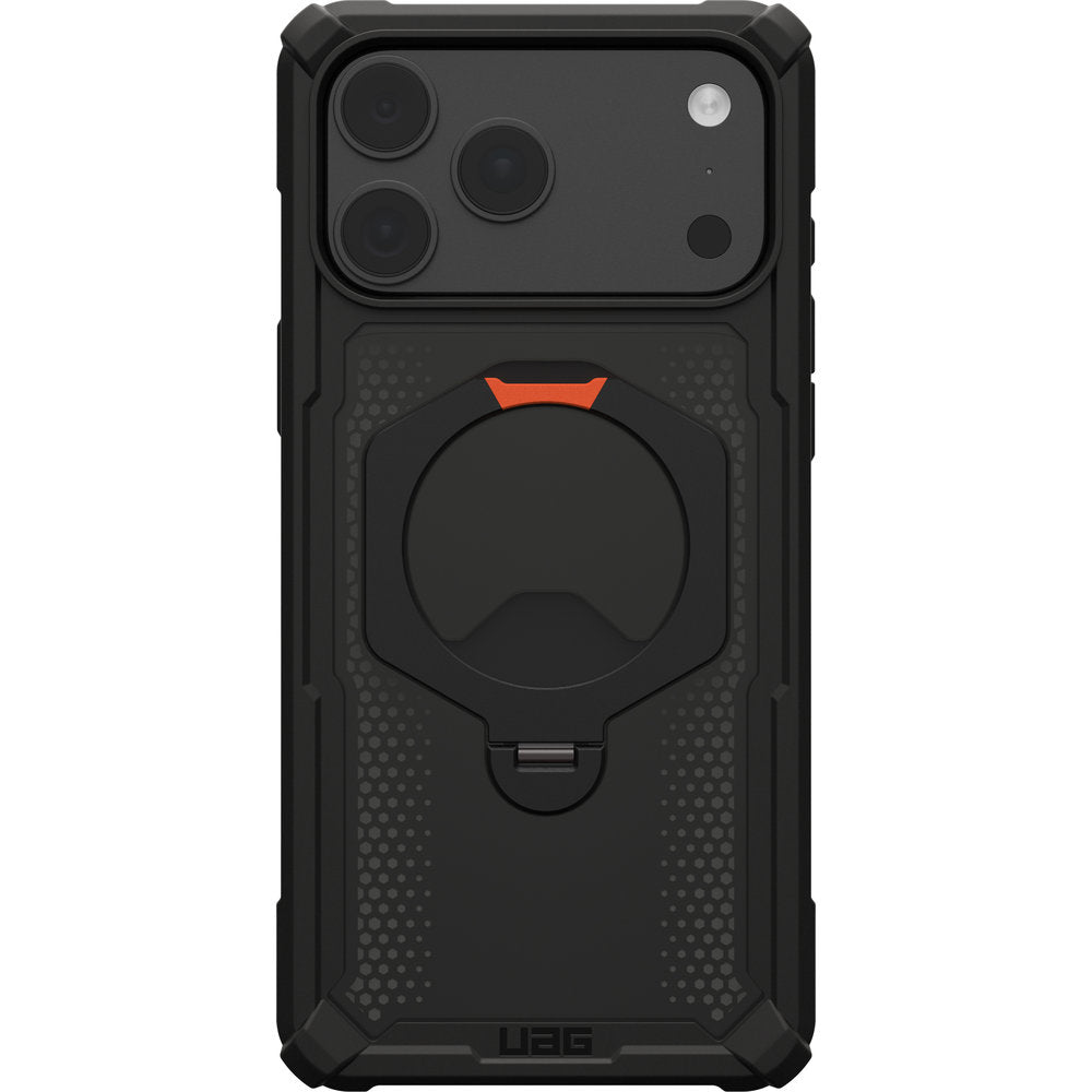 Handyhülle mit Ring für iPhone 18 Pro Max / 17 Pro Max, UAG Plasma XTE 360 mit MagSafe, Durchscheinend und Schwarz mit orangem Element (3/8)