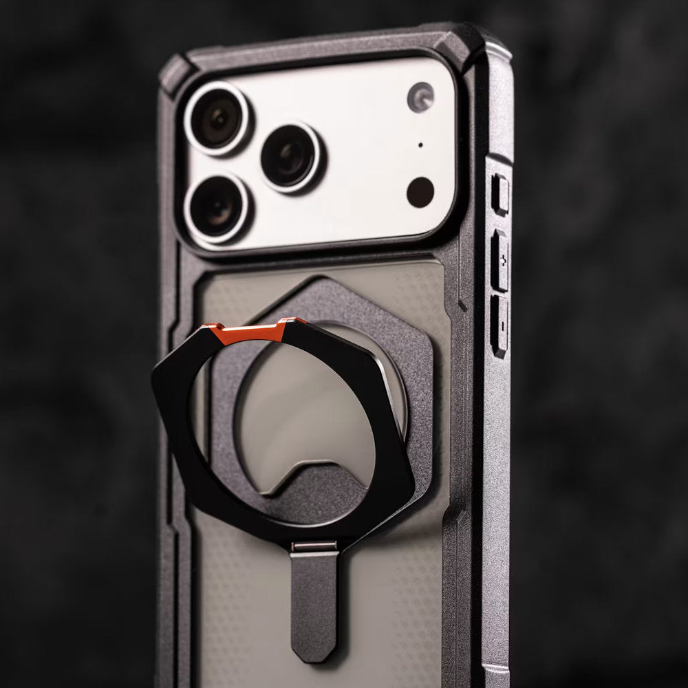Handyhülle mit Ring für iPhone 18 Pro Max / 17 Pro Max, UAG Plasma XTE 360 mit MagSafe, Durchscheinend und Schwarz mit orangem Element (5/8)