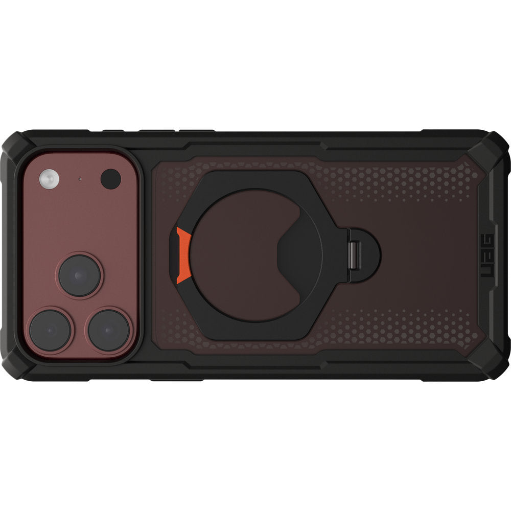 Handyhülle mit Ring für iPhone 18 Pro Max / 17 Pro Max, UAG Plasma XTE 360 mit MagSafe, Durchscheinend und Schwarz mit orangem Element (8/8)