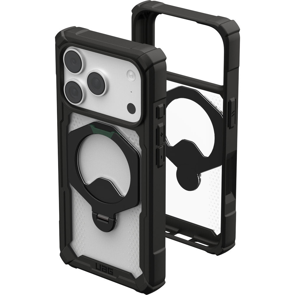 Handyhülle mit Ring für iPhone 18 Pro / 17 Pro, UAG Plasma XTE 360 mit MagSafe, Transparent und Schwarz mit grünen Element (9/15)