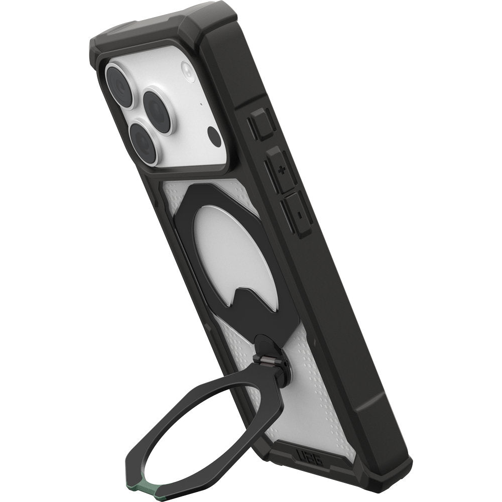 Handyhülle mit Ring für iPhone 18 Pro / 17 Pro, UAG Plasma XTE 360 mit MagSafe, Transparent und Schwarz mit grünen Element (10/15)