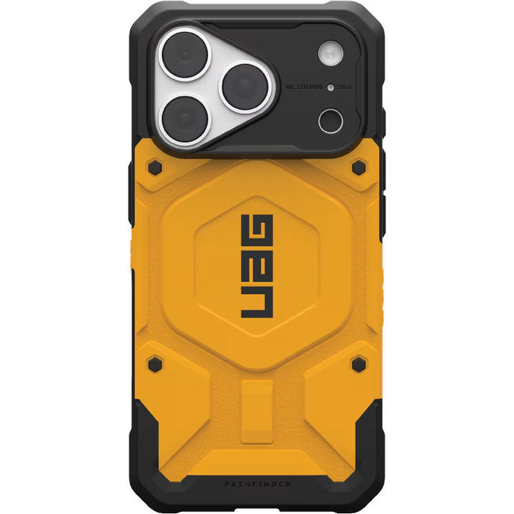 Handyhülle für iPhone 18 Pro / 17 Pro, UAG Pathfinder mit MagSafe, Gelb mit Schwarzen Elementen (1/5)