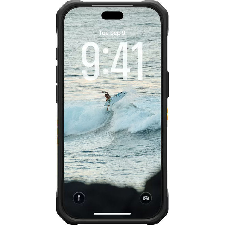 Handyhülle für iPhone 18 Pro / 17 Pro, UAG Pathfinder mit MagSafe, Gelb mit Schwarzen Elementen (4/5)