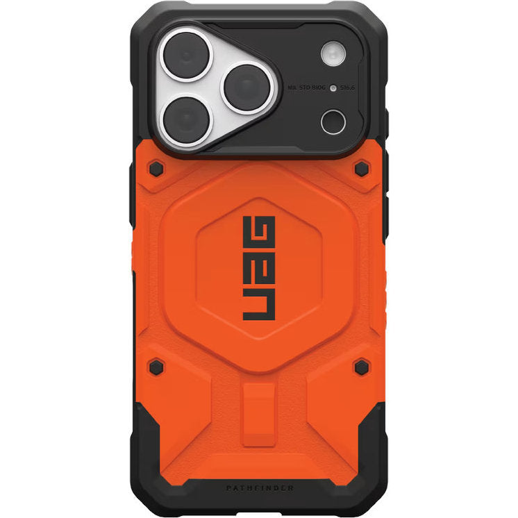 Handyhülle für iPhone 18 Pro / 17 Pro, UAG Pathfinder mit MagSafe, Orange mit Schwarzen Elementen (1/5)