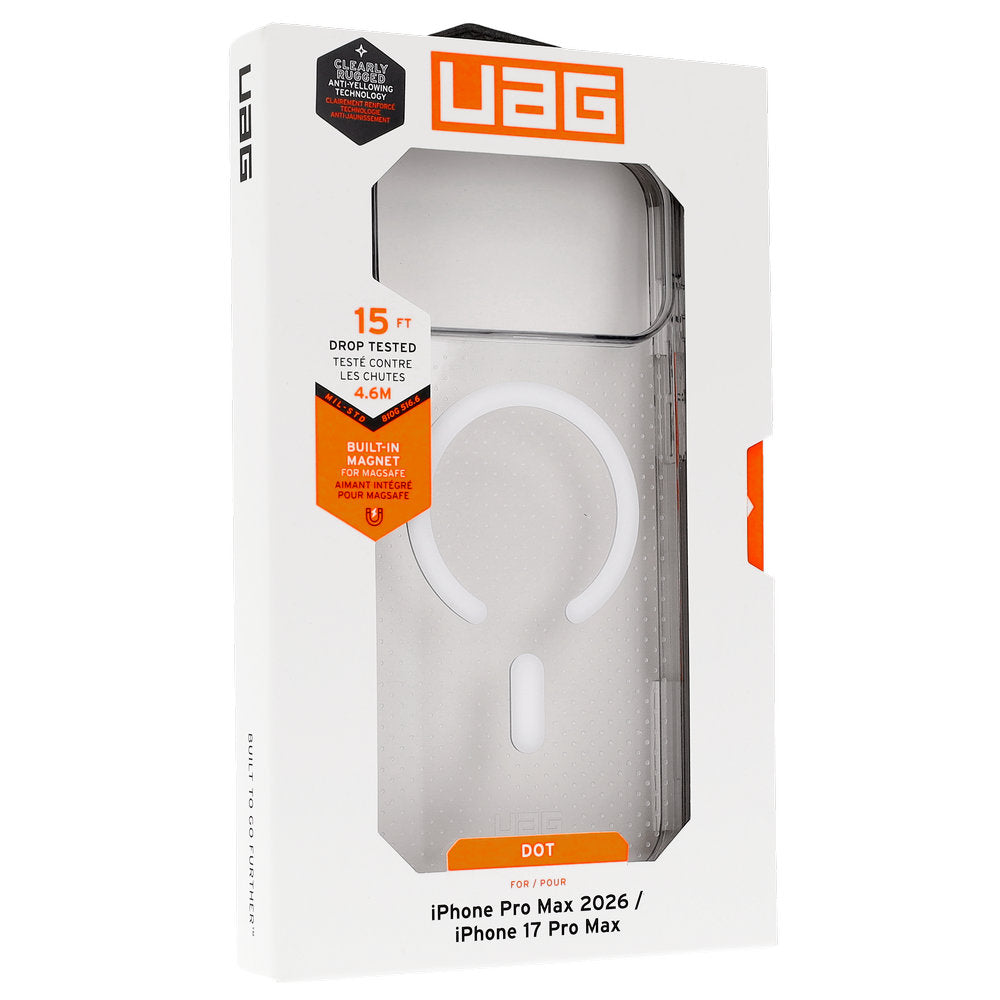 Handyhülle für iPhone 18 Pro Max / 17 Pro Max, UAG Dot Magnetic mit MagSafe, Durchscheinend