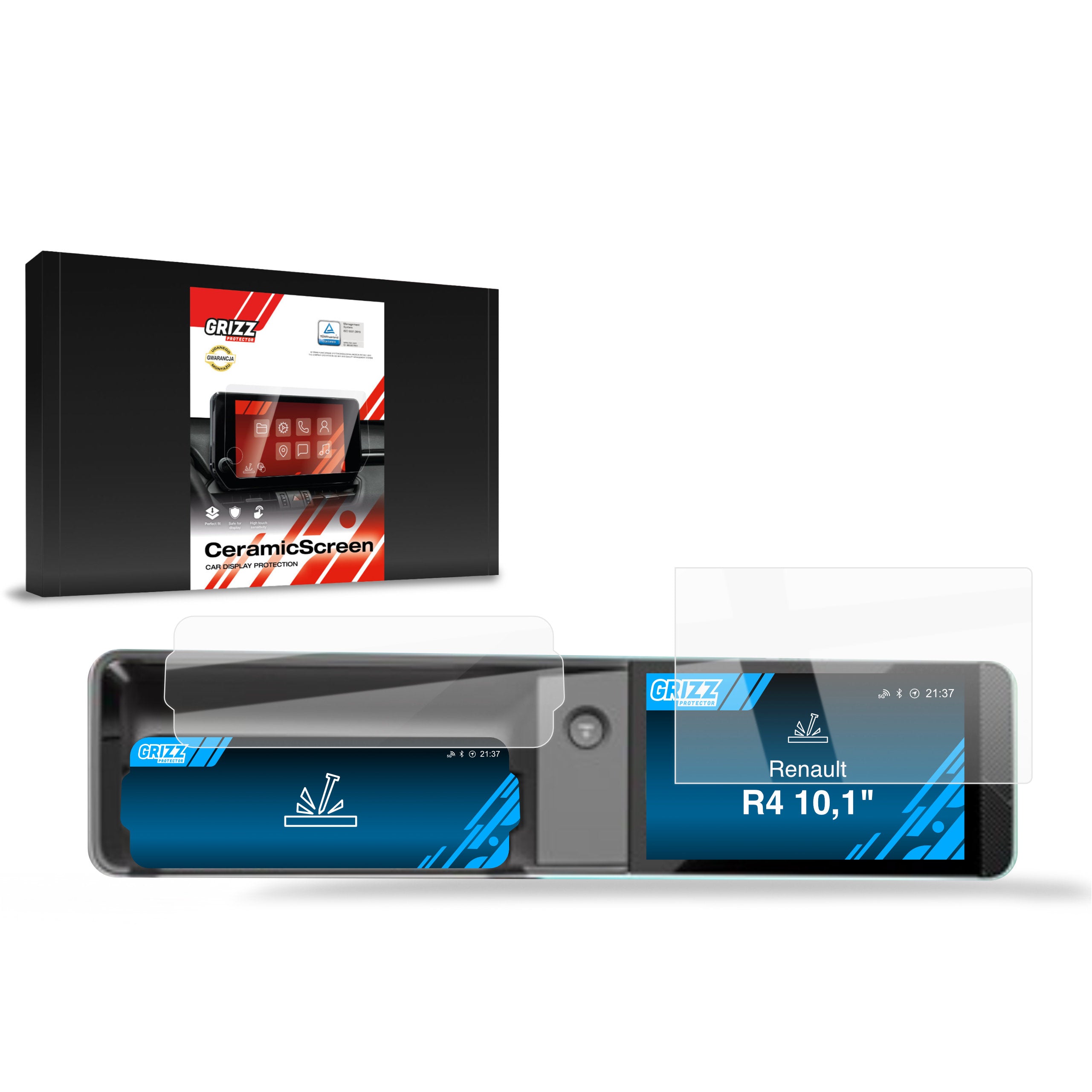 Keramische Autodisplayfolie 2in1 für Renault R4 E-Tech Electric 10,1" (2026), Grizz Protector