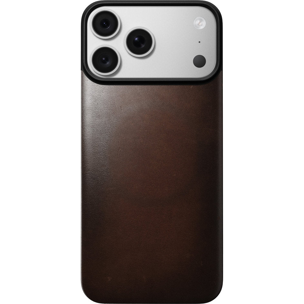 Leder Handyhülle für iPhone 18 Pro Max / 17 Pro Max, Nomad Magnetic Leather Back Horween Series mit MagSafe, rustikales Braun (4/8)