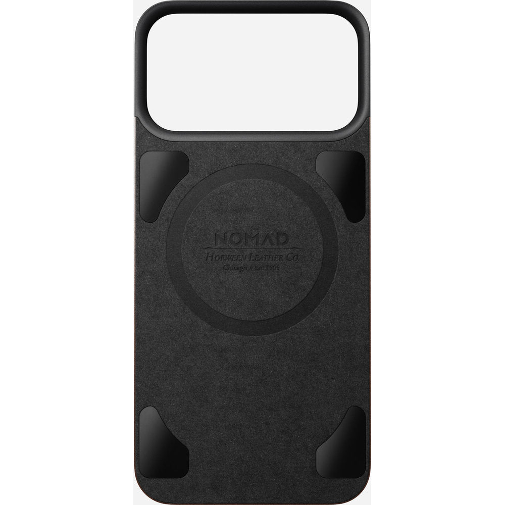 Leder Handyhülle für iPhone 18 Pro Max / 17 Pro Max, Nomad Magnetic Leather Back Horween Series mit MagSafe, rustikales Braun (3/8)
