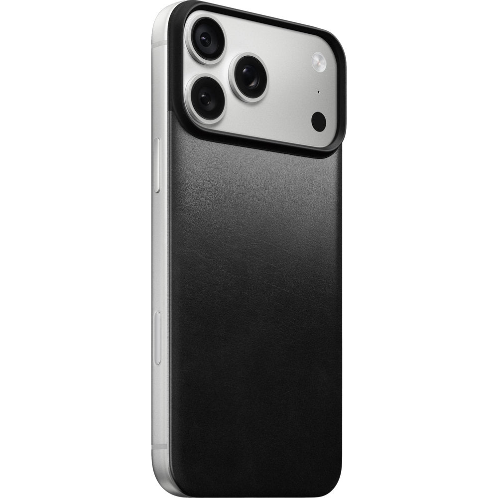 Leder Handyhülle für iPhone 18 Pro Max / 17 Pro Max, Nomad Magnetic Leather Back Horween Series mit MagSafe, Schwarz (1/8)