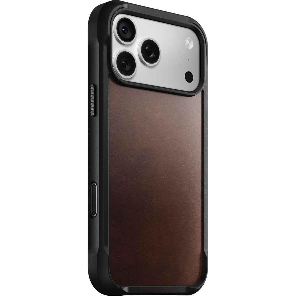 Handyhülle aus Naturleder für iPhone 18 Pro Max / 17 Pro Max, Nomad Rugged Leather Horween Series mit MagSafe, rustikales Braun (1/7)