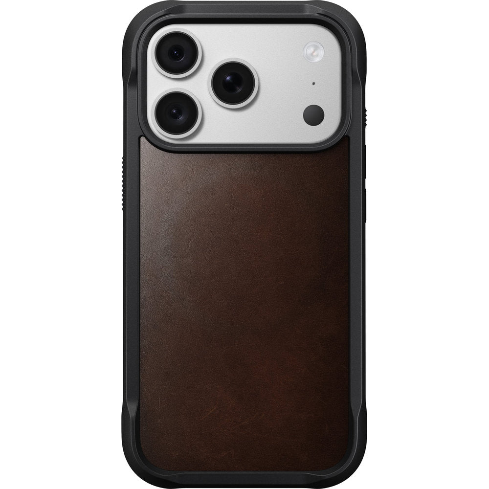 Handyhülle aus Naturleder für iPhone 18 Pro / 17 Pro, Nomad Rugged Leather Horween Series mit MagSafe, rustikales Braun (4/7)