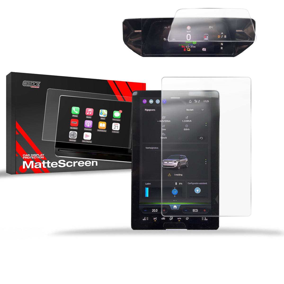 Matte Autodisplayfolie 2in1 für Ford Explorer EV 14,6" (2024-2026), Grizz Protector