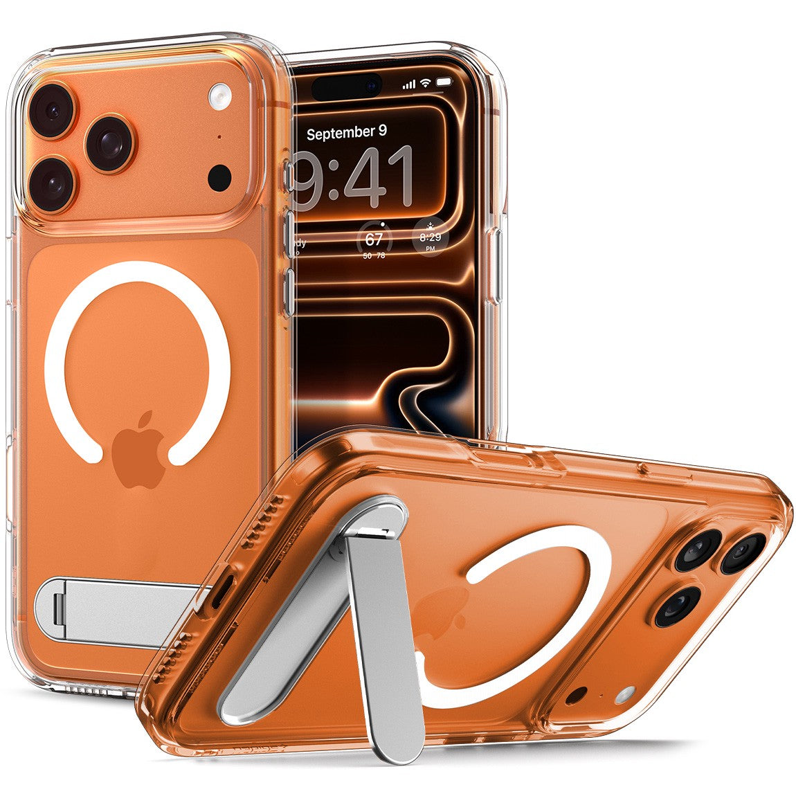 Handyhülle für iPhone 17 Pro Max, Spigen Ultra Hybrid S Mag mit MagSafe, Transparent-Weiß