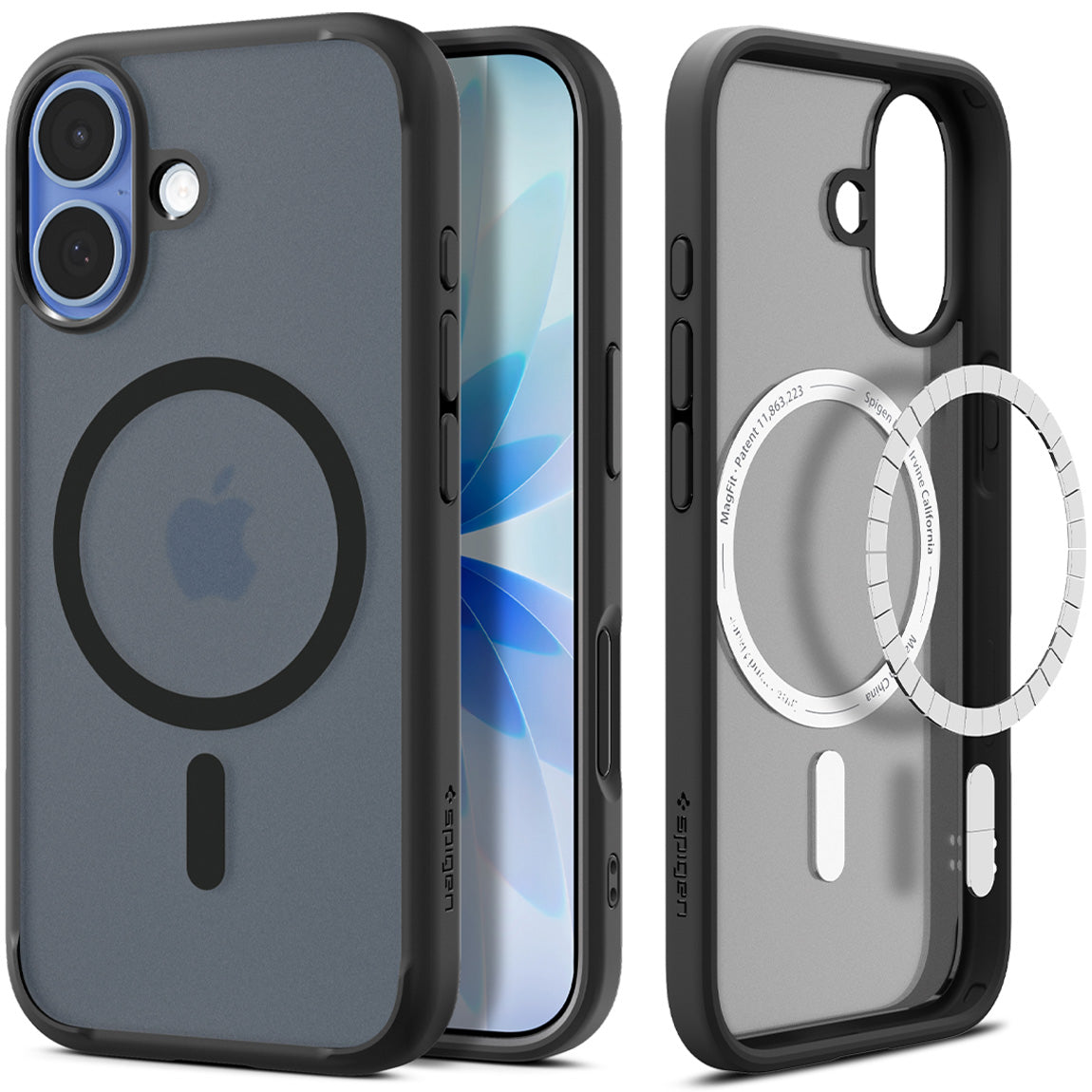 Handyhülle für iPhone 17, Spigen Ultra Hybrid Mag mit MagSafe, Durchscheinend-Schwarz