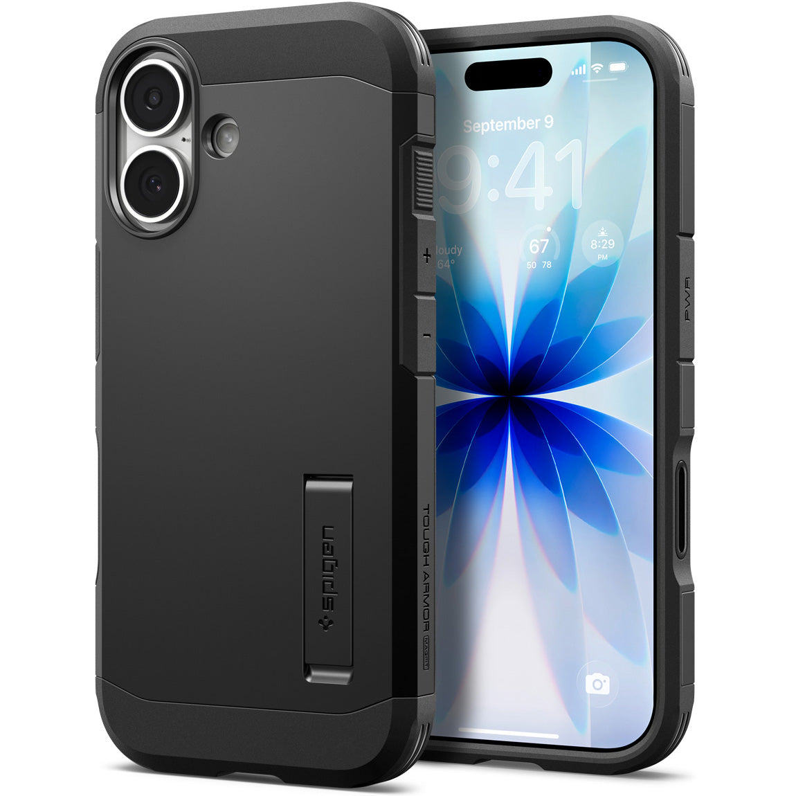 Handyhülle für iPhone 17, Spigen Tough Armor T Mag (CC) mit MagSafe, Schwarz