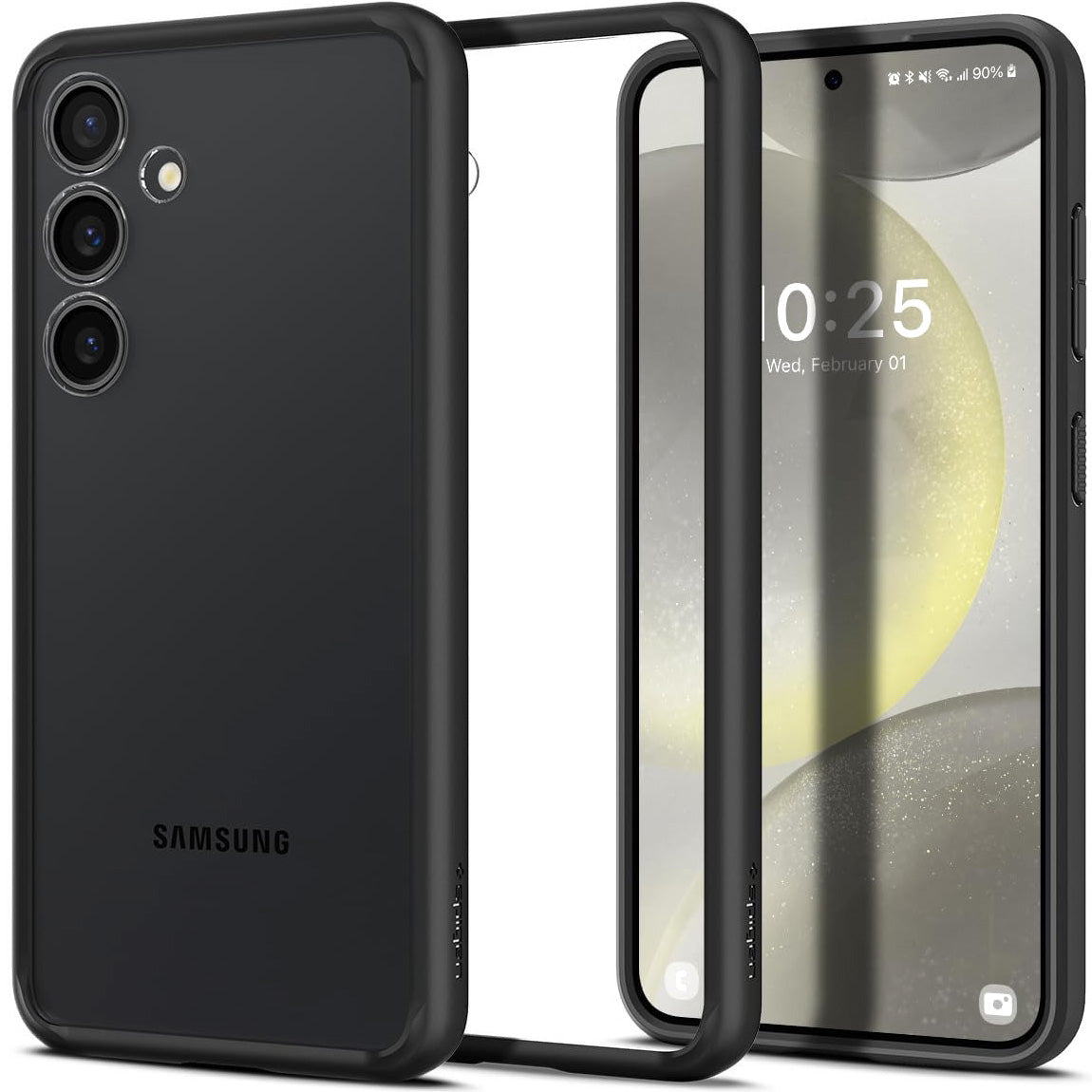 Schutzhülle für Galaxy S24, Spigen Ultra Hybrid, Transparent-Schwarz