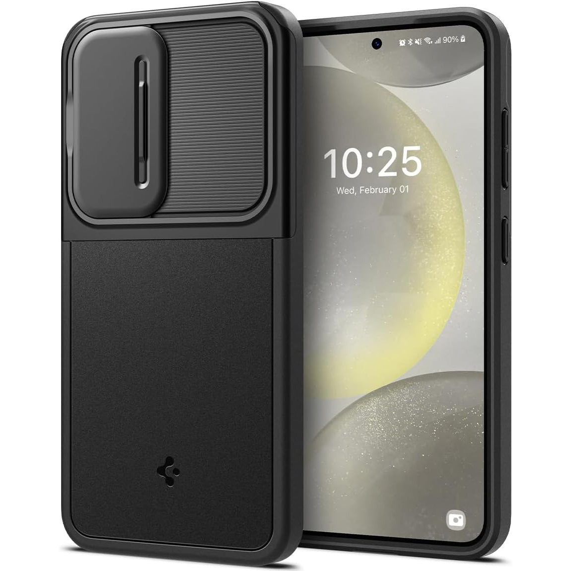 Schutzhülle für Galaxy S24, Spigen Optik Armor, Schwarz