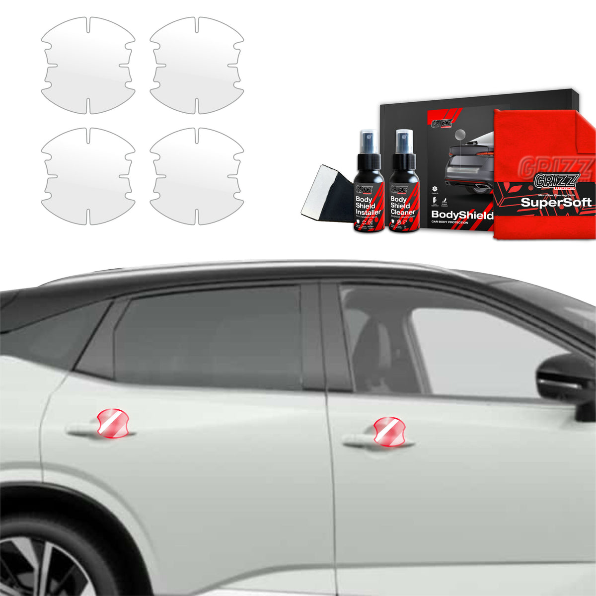 4in1 Schutzfolie Grizz Protector für Türgriffmulden - Nissan Qashqai 3 Facelift (2024-2026)