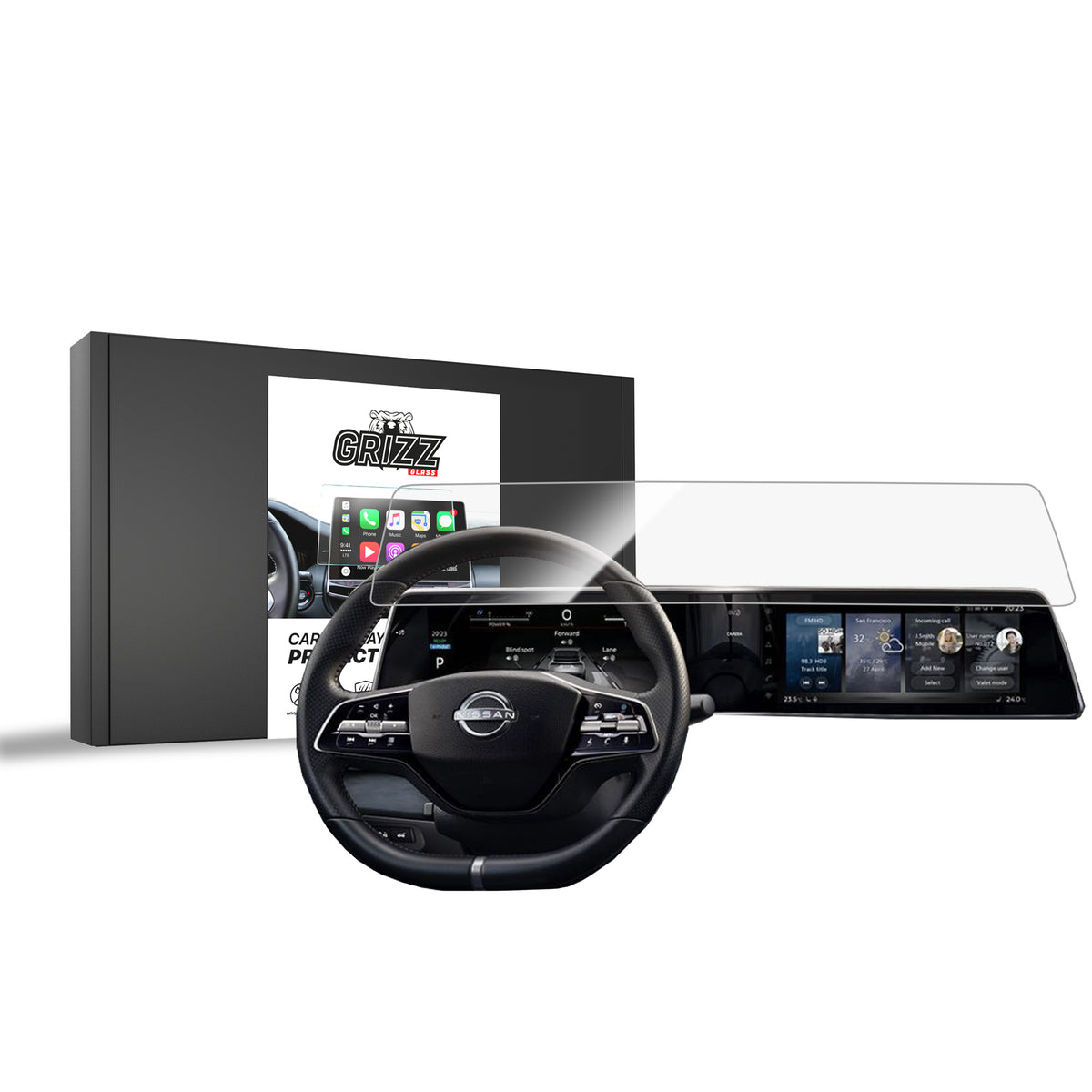 Keramische Autodisplayfolie für Nissan Ariya 12,3" (2024-2026), Grizz Protector