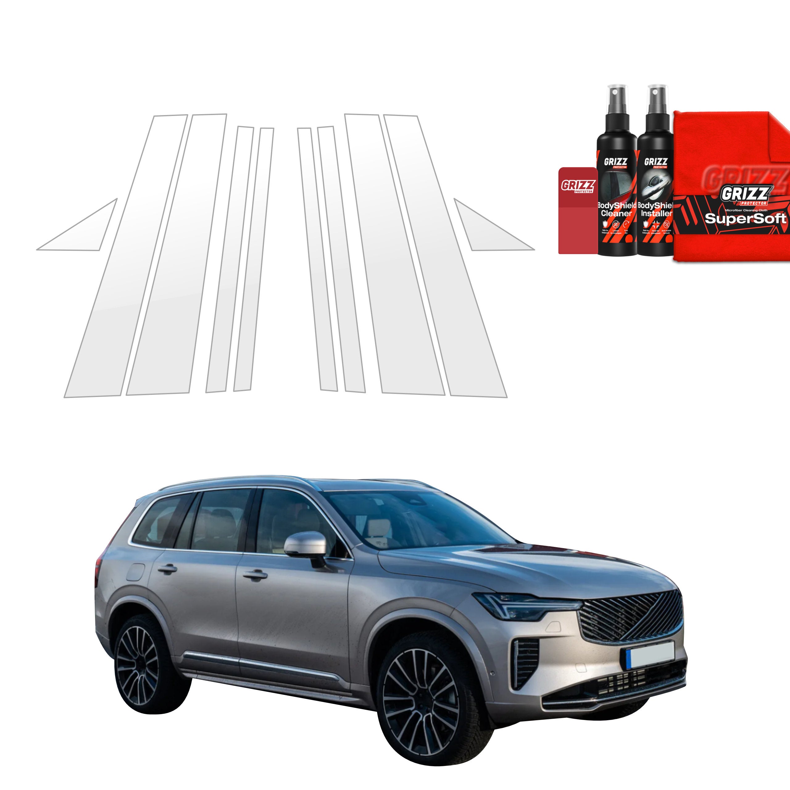 10in1 Schutzfolie Grizz Protector für B-C-Säule - Volvo XC90 (2026)