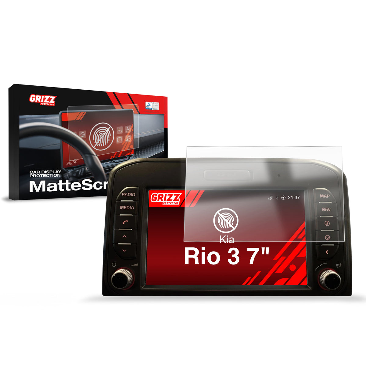 Matte Autodisplayfolie für Kia Rio 3 7" (2011-2017), Grizz Protector