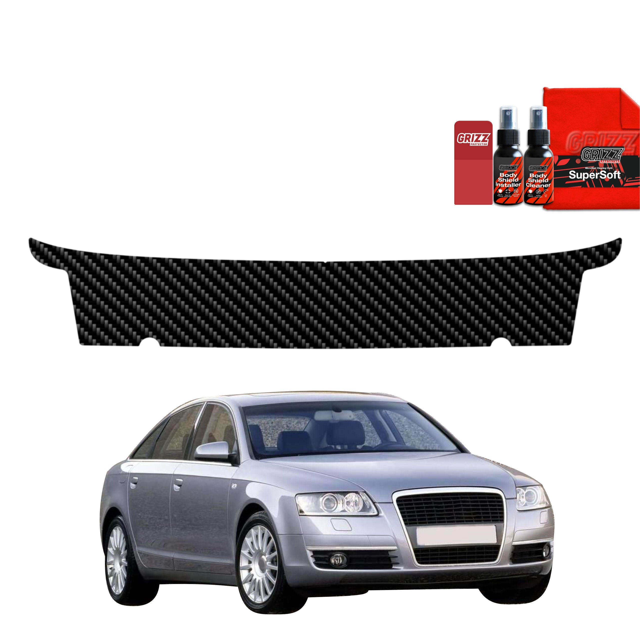 Kohlenstoff Schutzfolie Grizz Protector für Ladekante - Audi A6 C6 Sedan 4D (2004-2008)