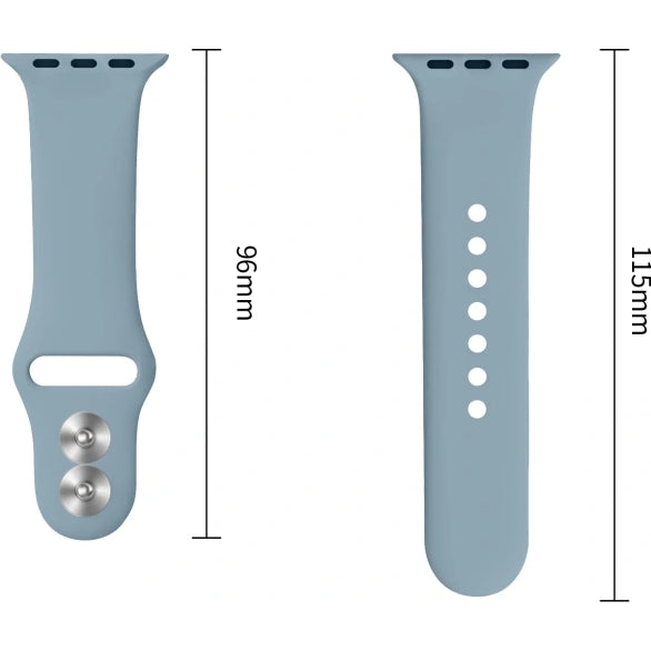 Armband für Apple Watch 42/41/40/38 mm, Tech-Protect Silicone, Hellblau (8/9)