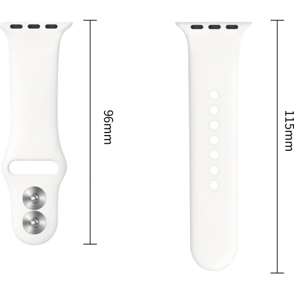 Armband für Apple Watch 42/41/40/38 mm, Tech-Protect Silicone, Weiß (8/9)