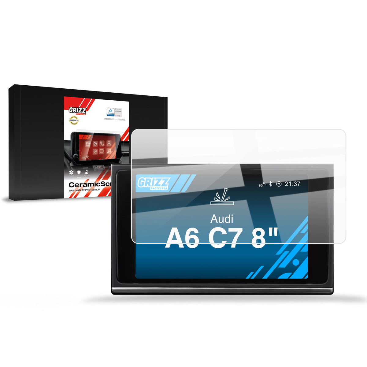 Keramische Autodisplayfolie für Audi A6 C7 MMI 8" (2012-2018), Grizz Protector