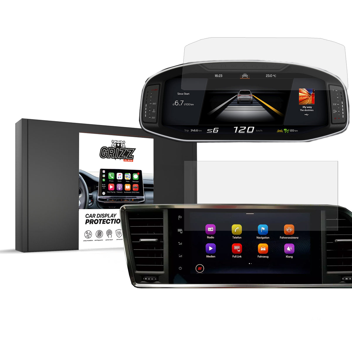 Keramische Autodisplayfolie 2in1 für Seat Ateca 9,2" (2020-2026), Grizz Protector