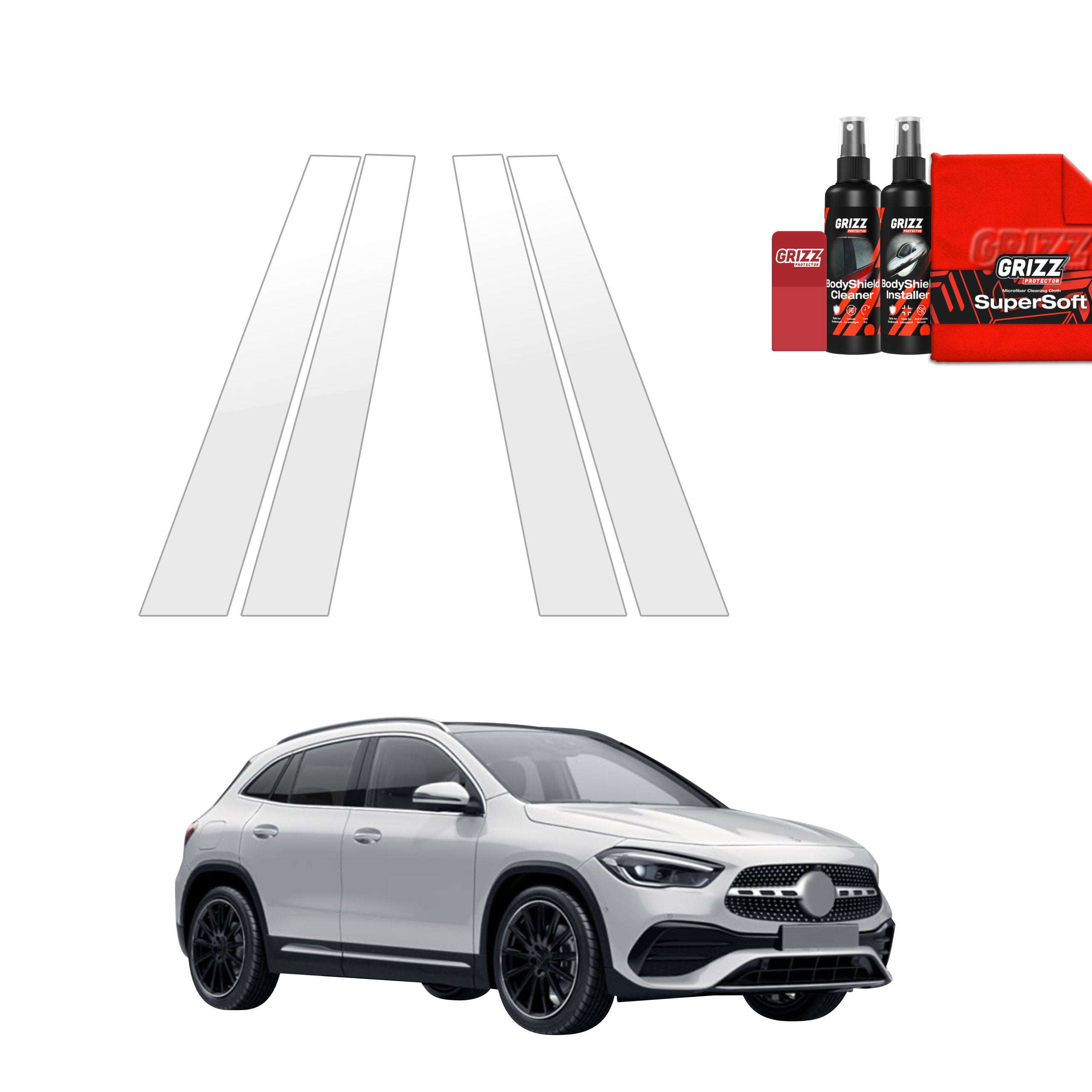 4in1 Schutzfolie Grizz Protector für B-C-Säule - Mercedes GLA 200 (2020-2026)
