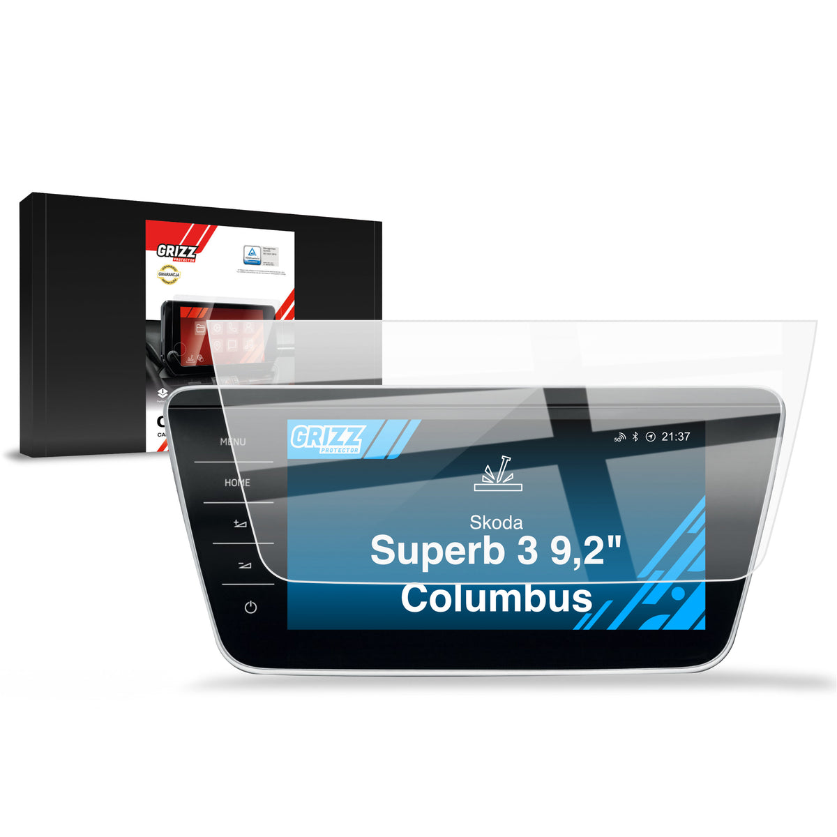 Keramische Autodisplayfolie für Skoda Superb 3 9,2" Columbus (2015-2024), Grizz Protector