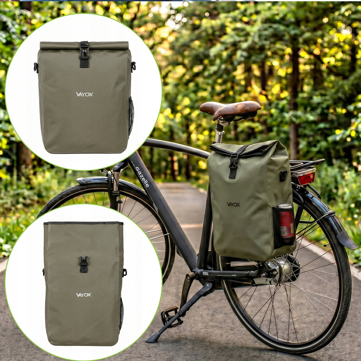 Fahrradtasche für den Gepäckträger, Vayox VA0444G 25L, Grün