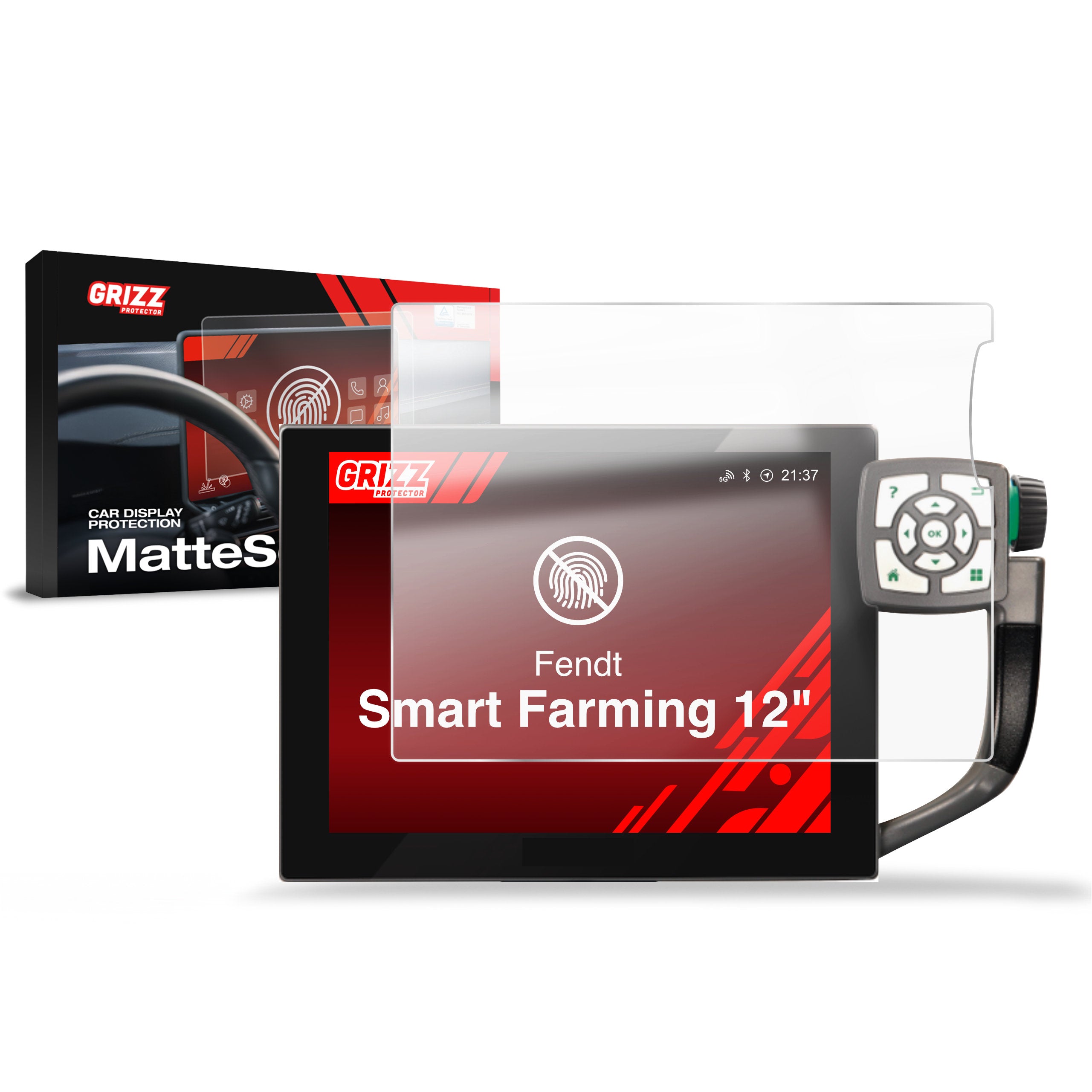 Matte Autodisplayfolie für FendtONE Smart Farming 12" (2013-2019), Grizz Protector