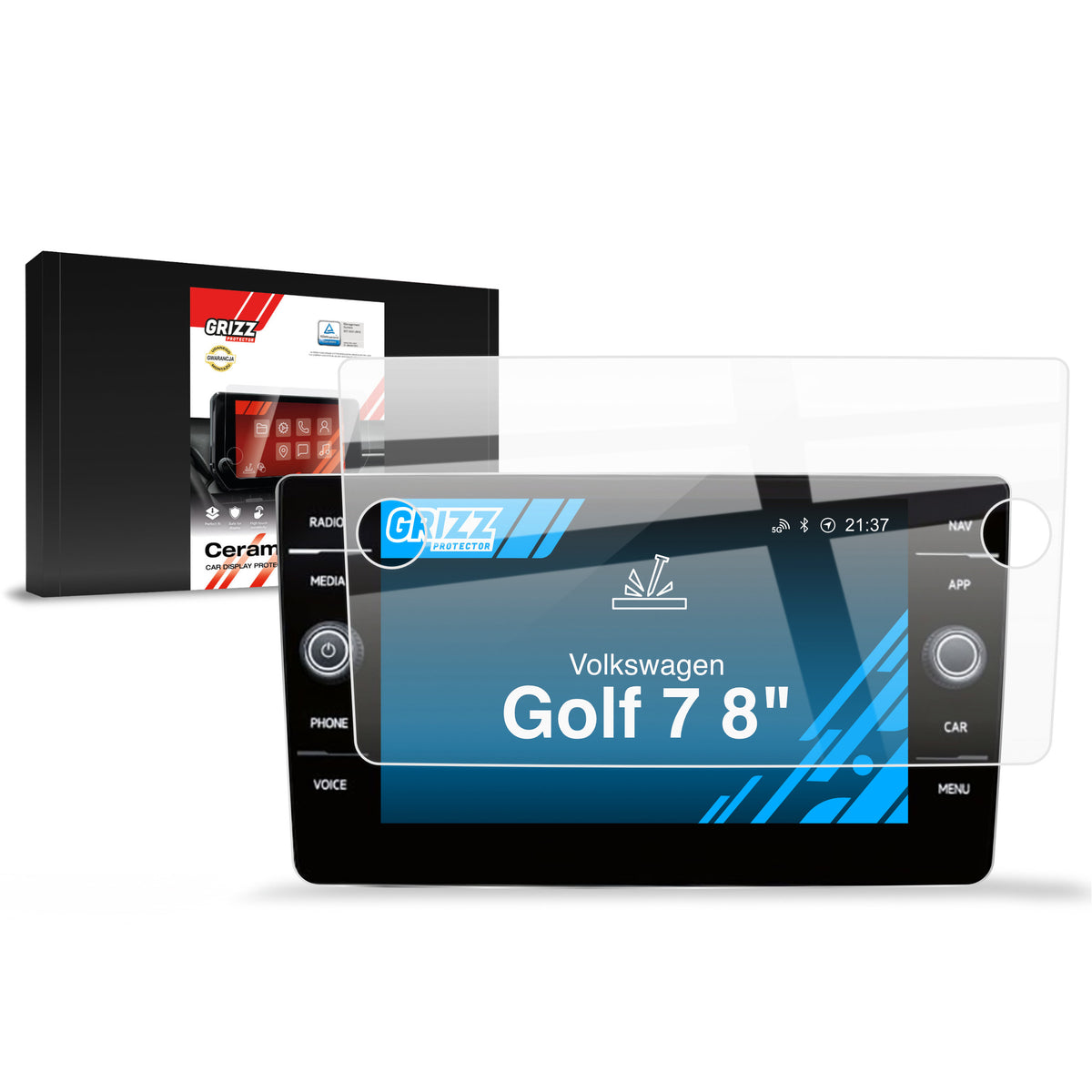 Keramische Autodisplayfolie für Volkswagen Golf 7 Discover Media, Grizz Protector