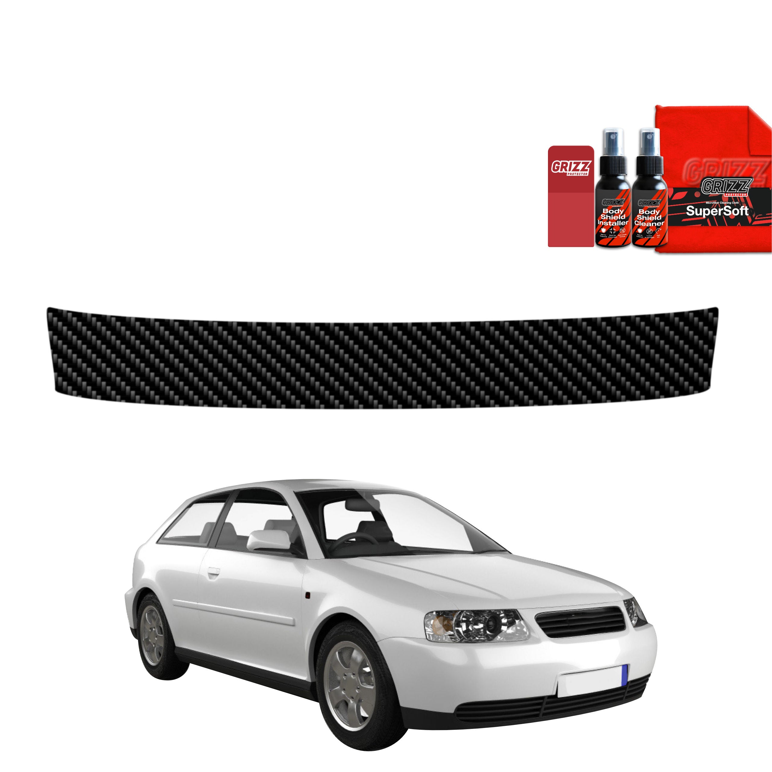Kohlenstoff Schutzfolie Grizz Protector für Ladekante - Audi A3 8L Hatchback 3D (1996-2003)