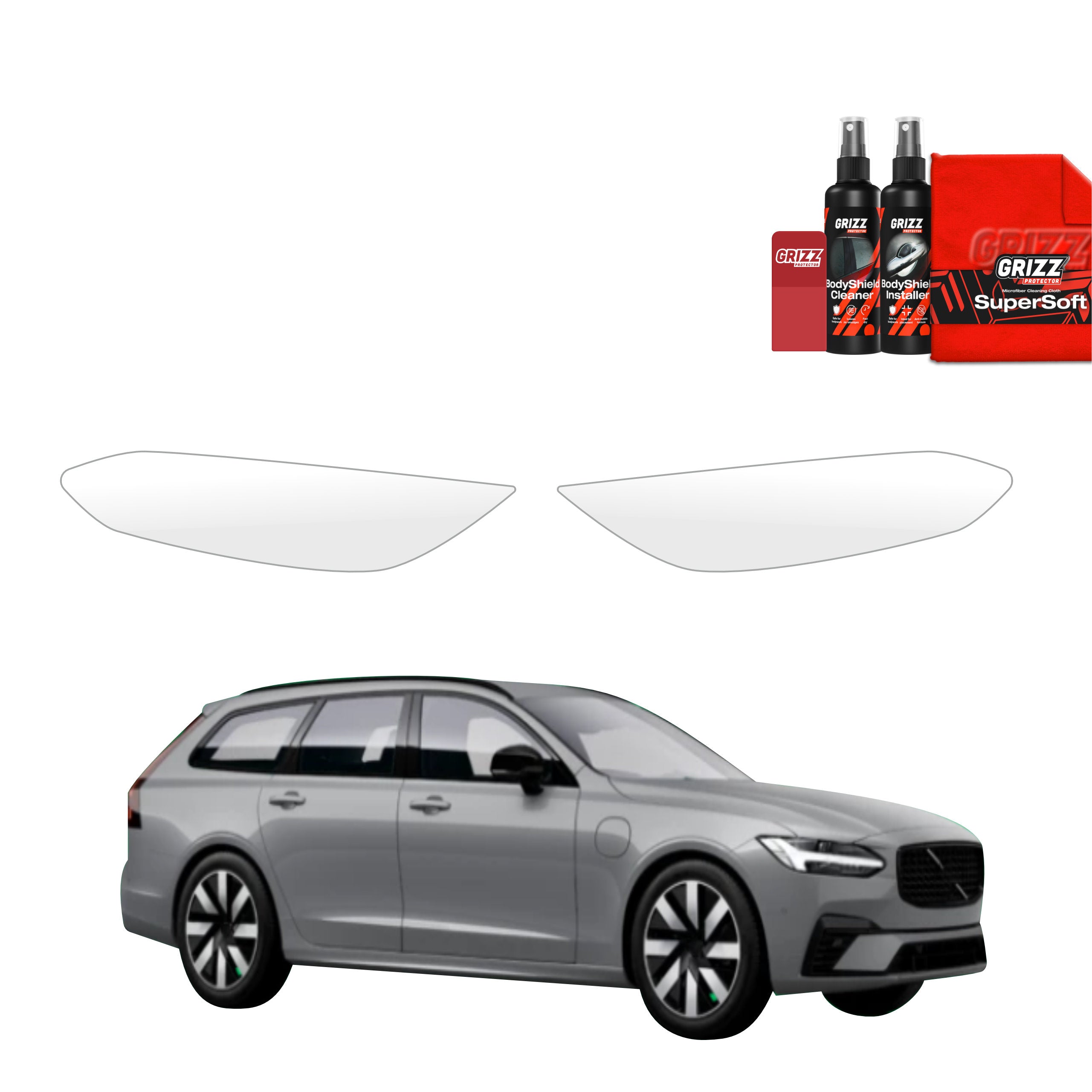 2in1 Schutzfolie Grizz Protector für Scheinwerfer - Volvo V90 (2021-2026)