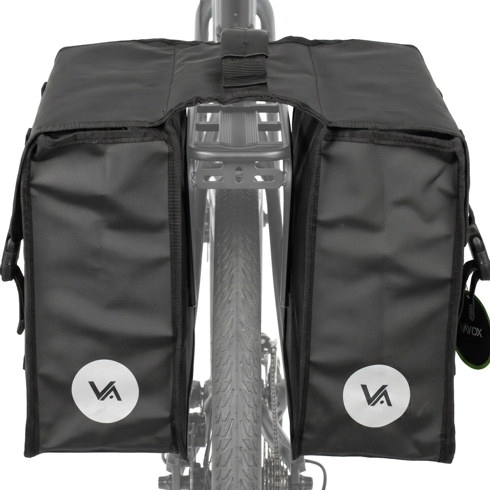Doppelte Fahrradtasche für den Gepäckträger, Vayox VA0447 29L, Schwarz