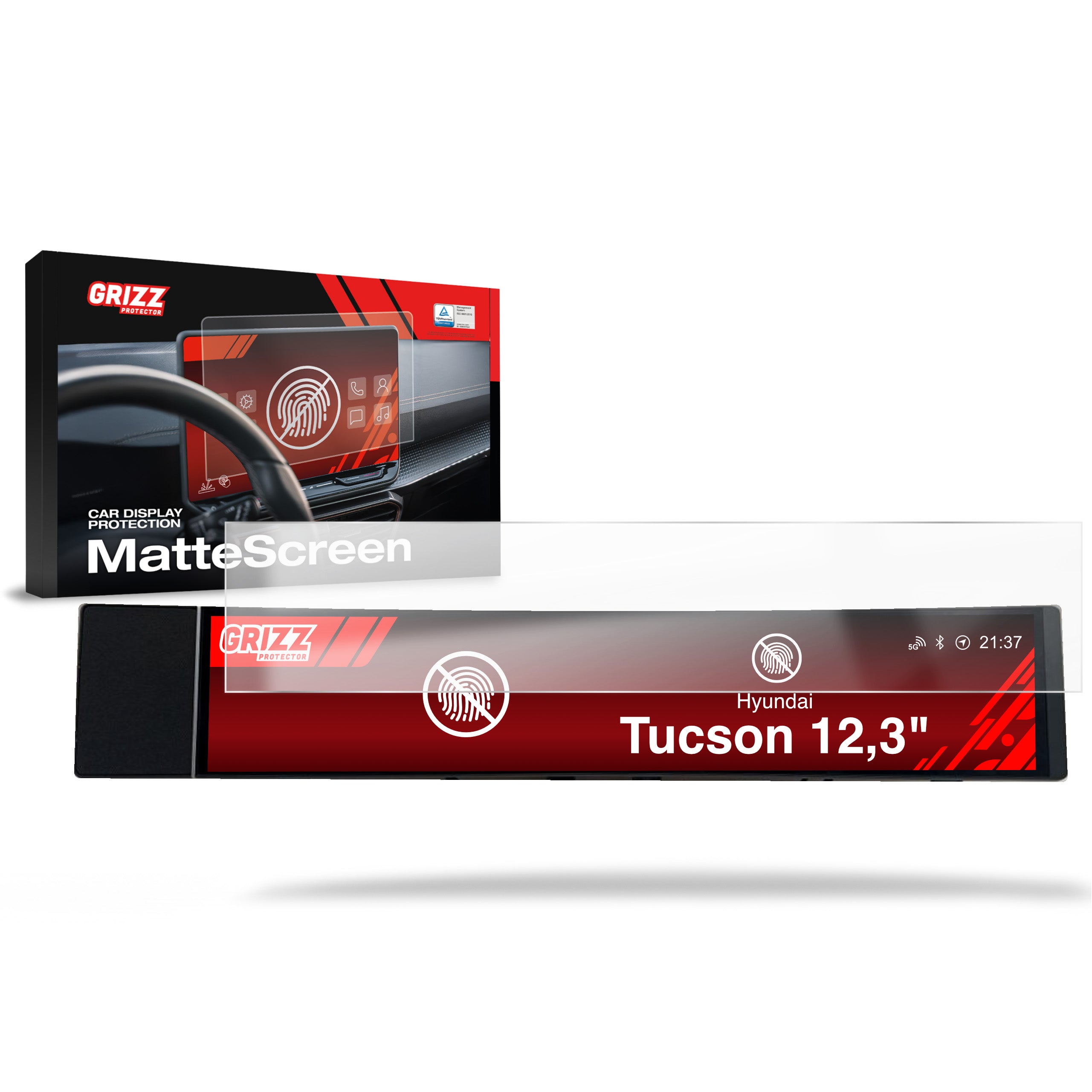 Matte Autodisplayfolie für Hyundai Tucson 12,3" (2024-2026), Grizz Protector