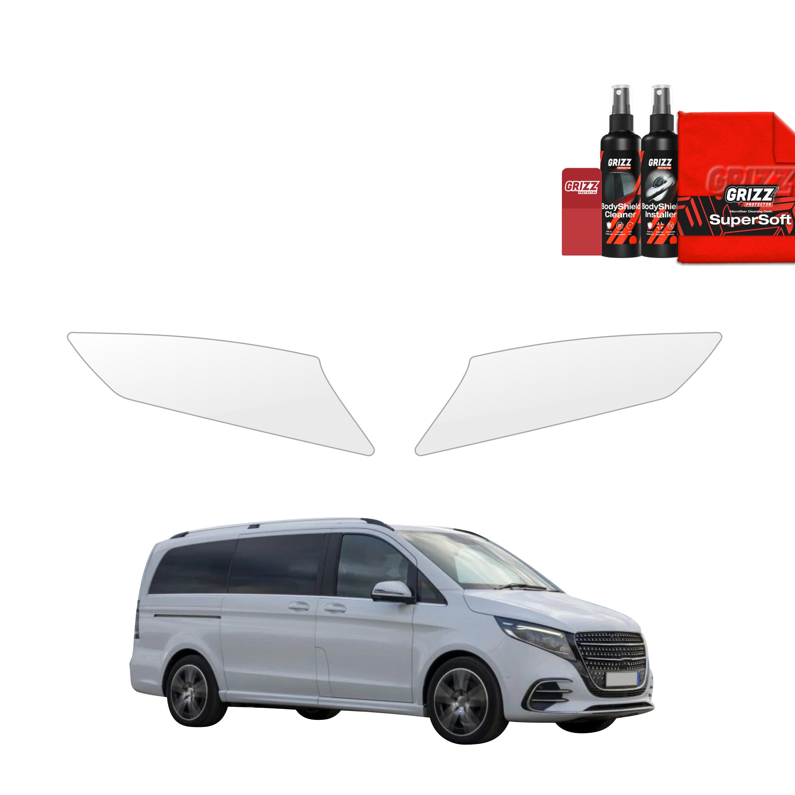 2in1 Schutzfolie Grizz Protector für Scheinwerfer - Mercedes V Klasse (2025-2026)