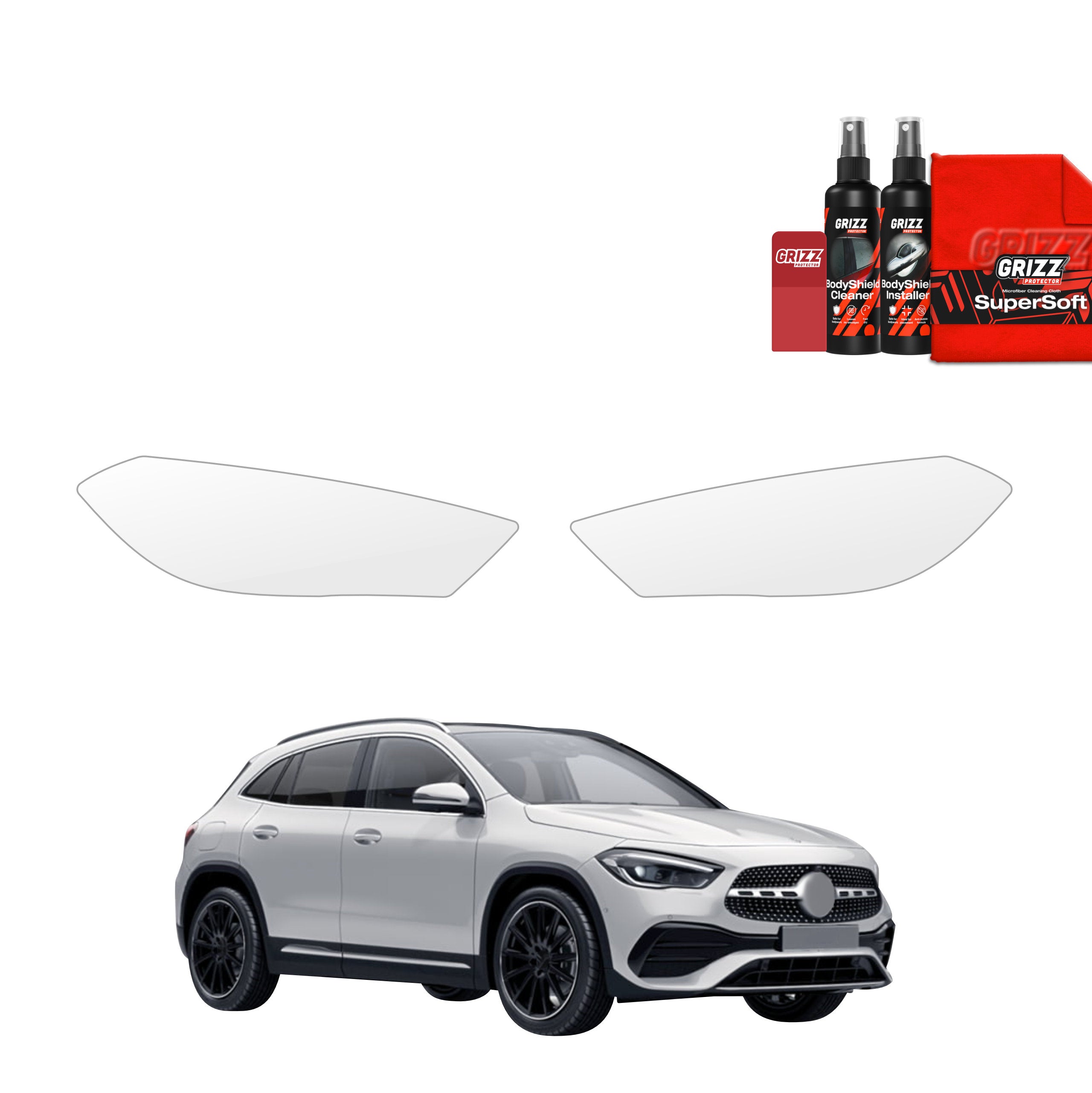 2in1 Schutzfolie Grizz Protector für Scheinwerfer - Mercedes GLA 200 (2020-2026)