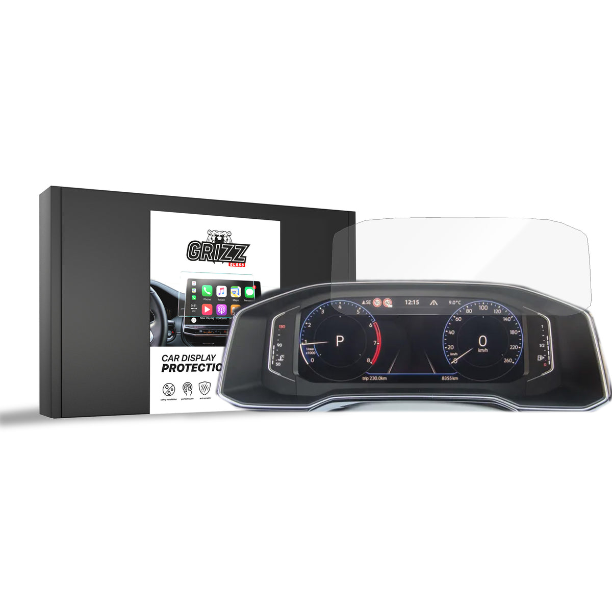 Keramische Autodisplayfolie für Volkswagen T-Roc Digital Cockpit 8" (2022-2024), Grizz Protector