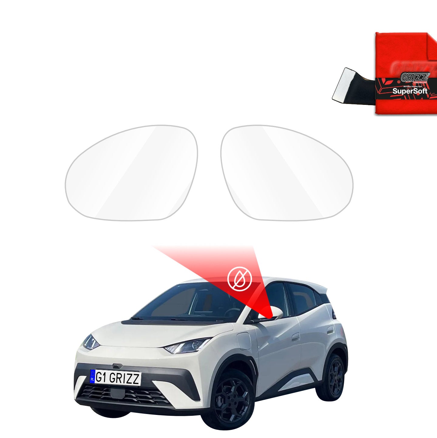 Regenschutzfolie Grizz Protector für Außenspiegel - BYD Dolphin Surf (2026)