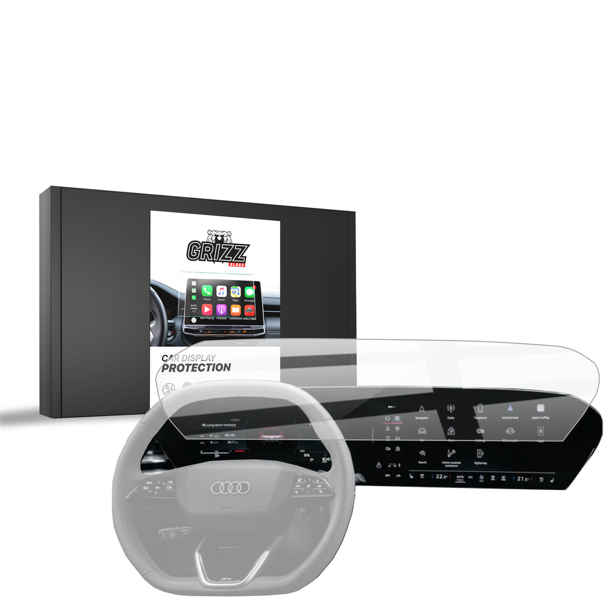 Keramische Autodisplayfolie für Audi A5 B10 26,4" (2025-2026), Grizz Protector