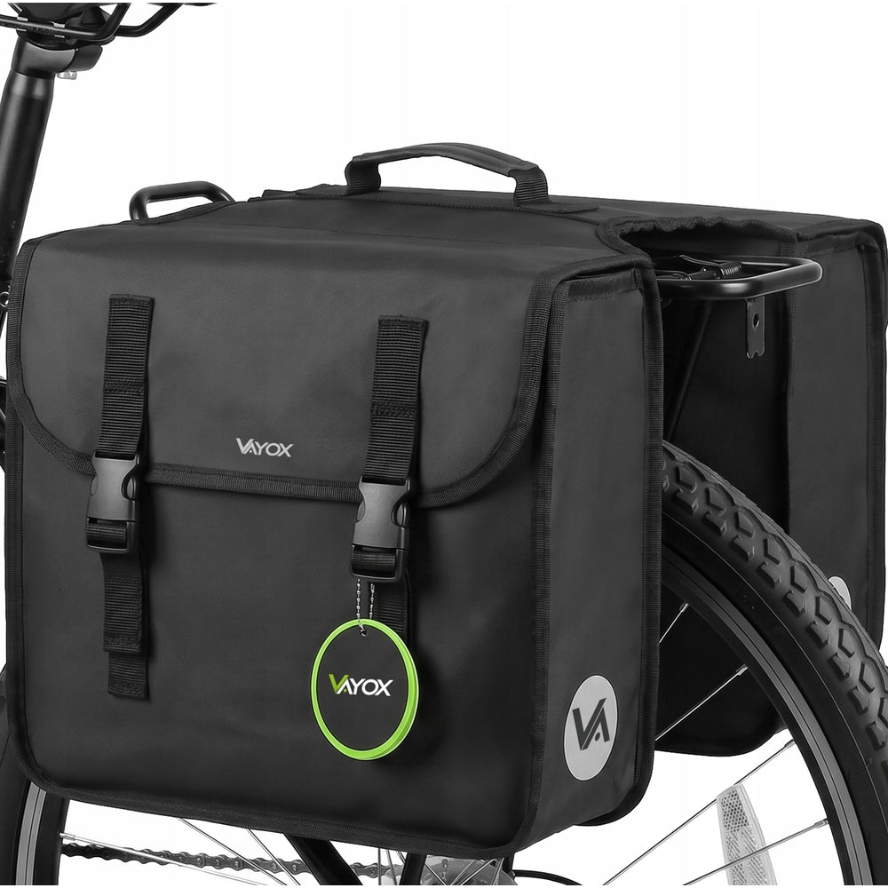 Doppelte Fahrradtasche für den Gepäckträger, Vayox VA0447 29L, Schwarz
