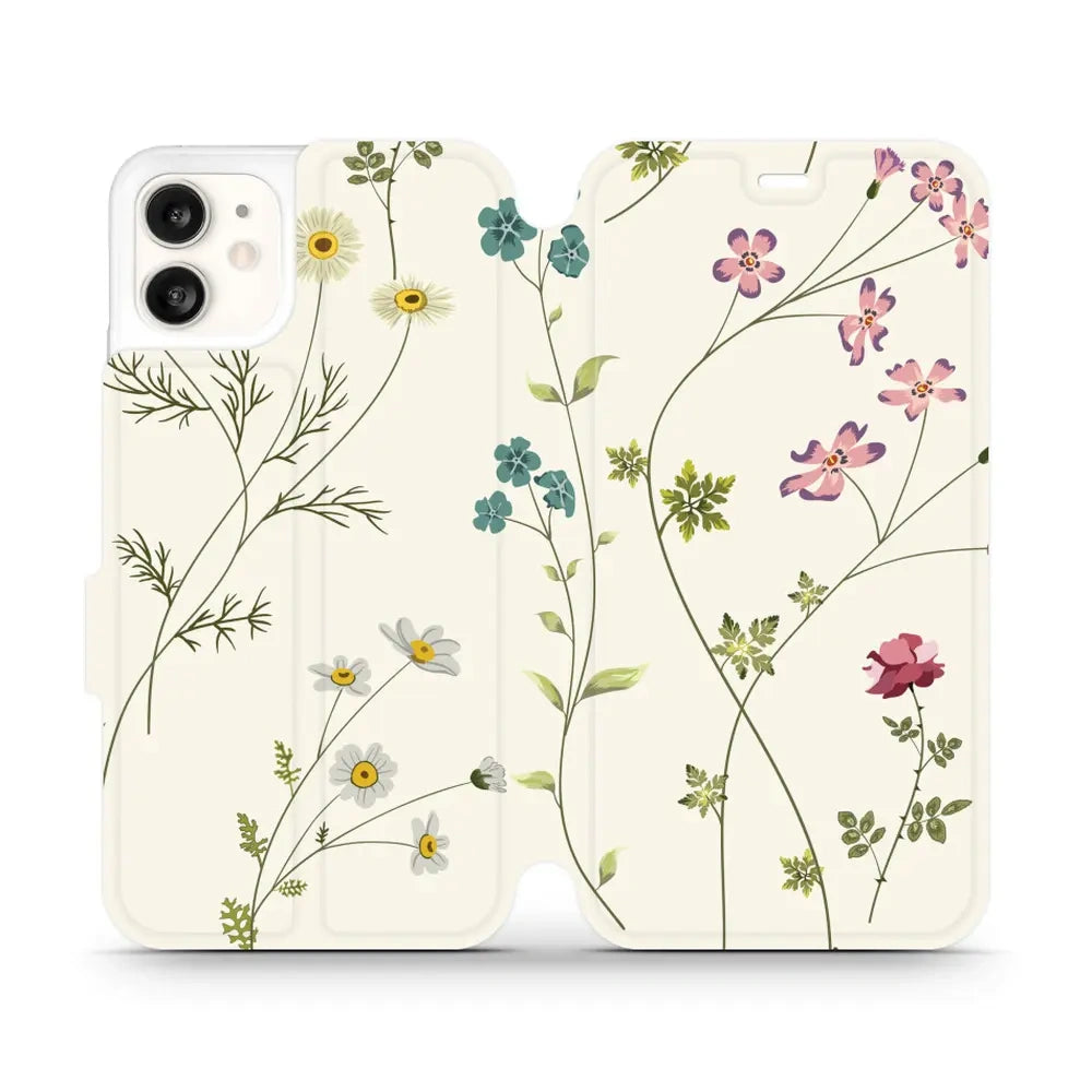 Handyhülle mit klappe für iPhone 11, Mobiwear Book, Feldblumen
