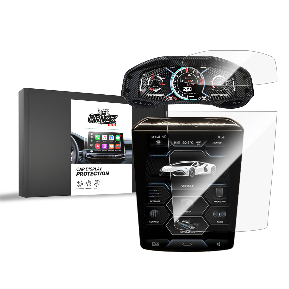 Keramische Autodisplayfolie 2in1 für Lamborghini Revuelto (2024-2026), Grizz Protector