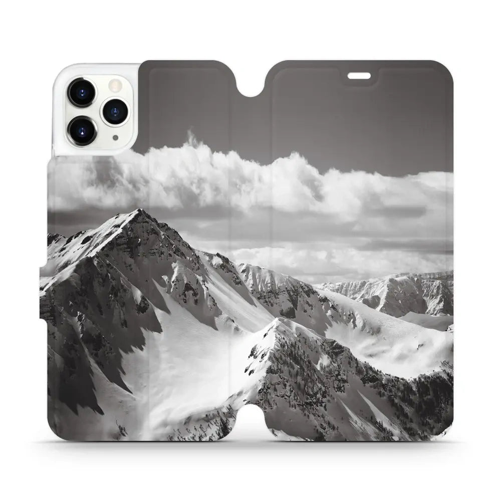 Handyhülle mit klappe für iPhone 11 Pro Max, Mobiwear Book, Berggipfel