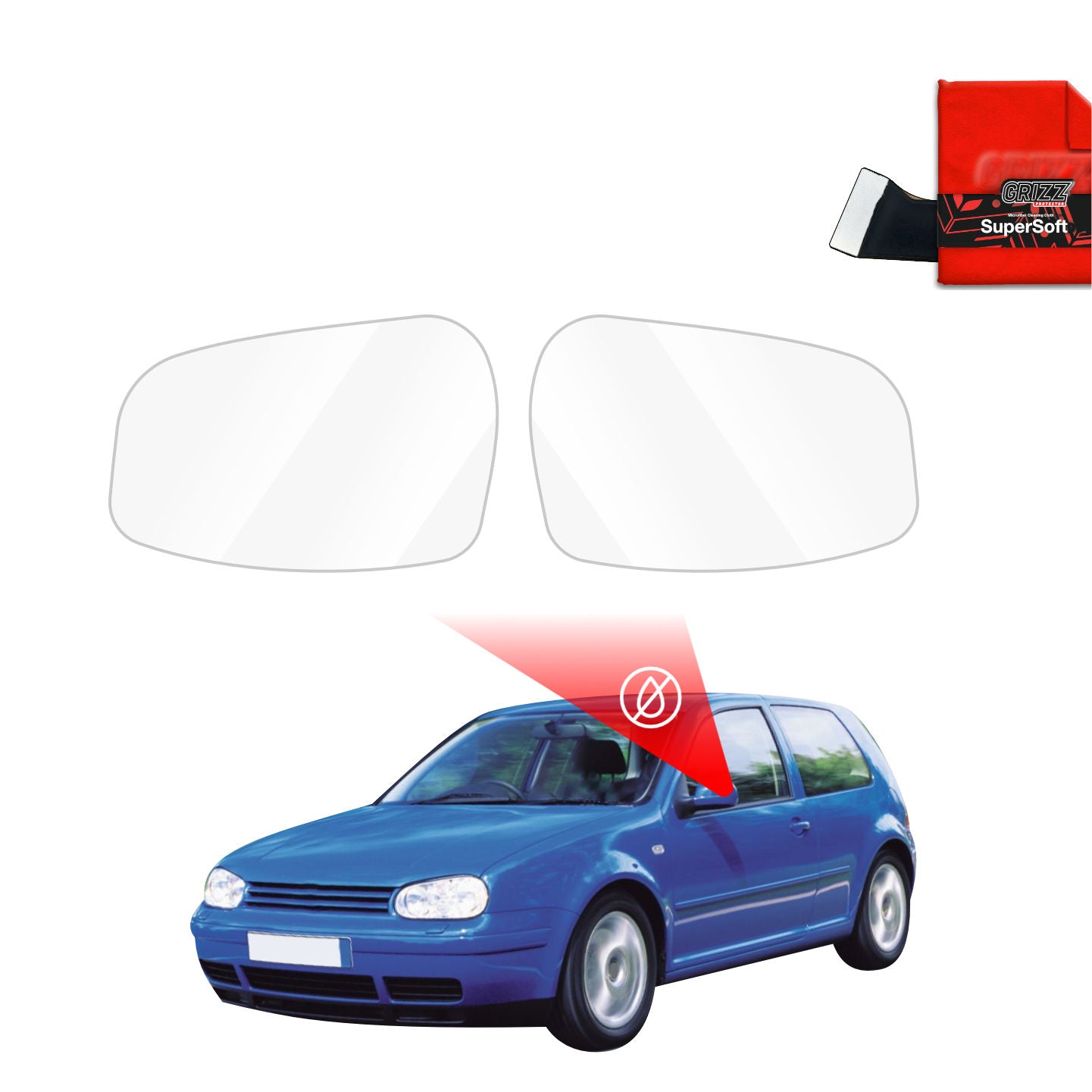 Regenschutzfolie Grizz Protector für Außenspiegel - Volkswagen Golf 4 Hatchback 3D (1997-2003)